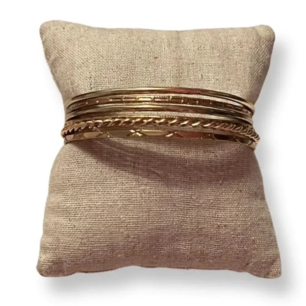 🤯5/$25🤯 NEW Set Of 6 Gold Tone Bangles